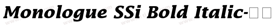 Monologue SSi Bold Italic字体转换